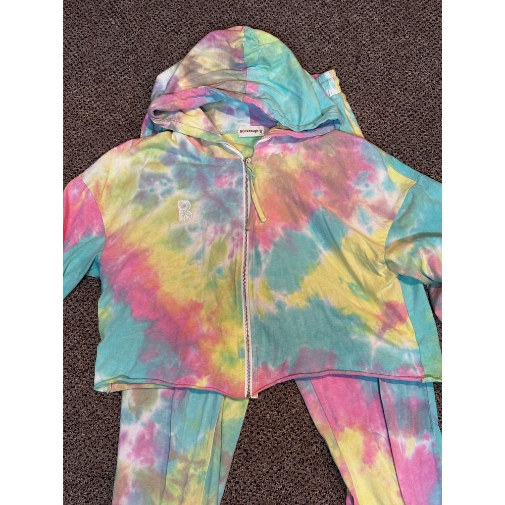 Blackbough Swim Tie Dye Lounge Set Pastel Cropped Hoodie Joggers Medium 2pc